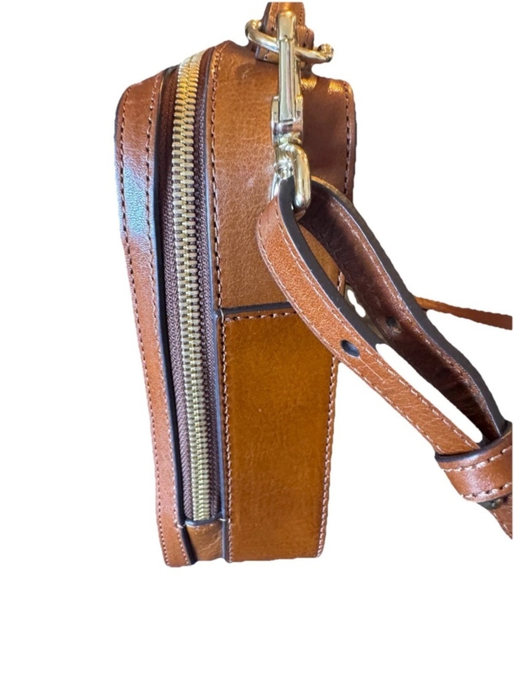 Brahmin Evie Purse Whiskey Topsail Box Crossbody Brown Classy Preppy Old Money - Picture 12 of 15